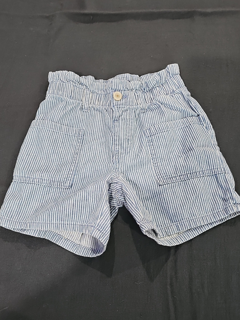 Kids Blue Stripe Elastic Waist Shorts Girls Size 6